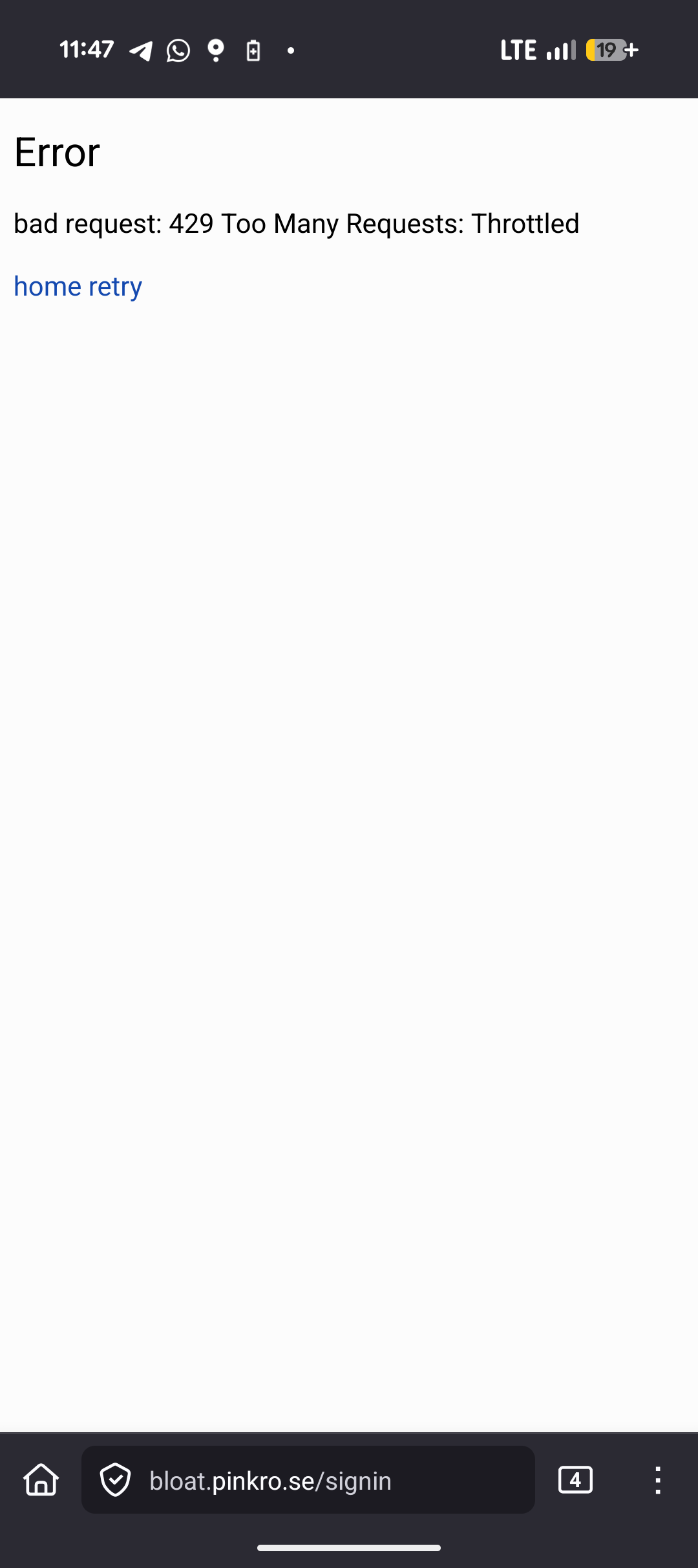 screenshot of bloat.pinkro.se giving me the 429 error screenshot of bloat.pinkro.se giving me the 429 error